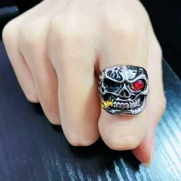 Cigar Skull Ring