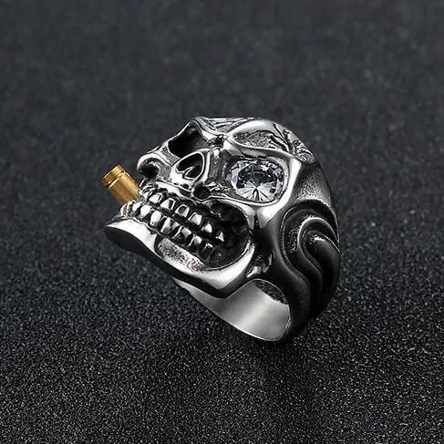 Cigar Skull Ring