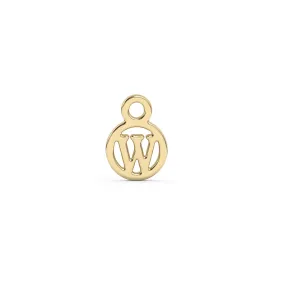 Circle Initial Charm - W | 10k Yellow Gold