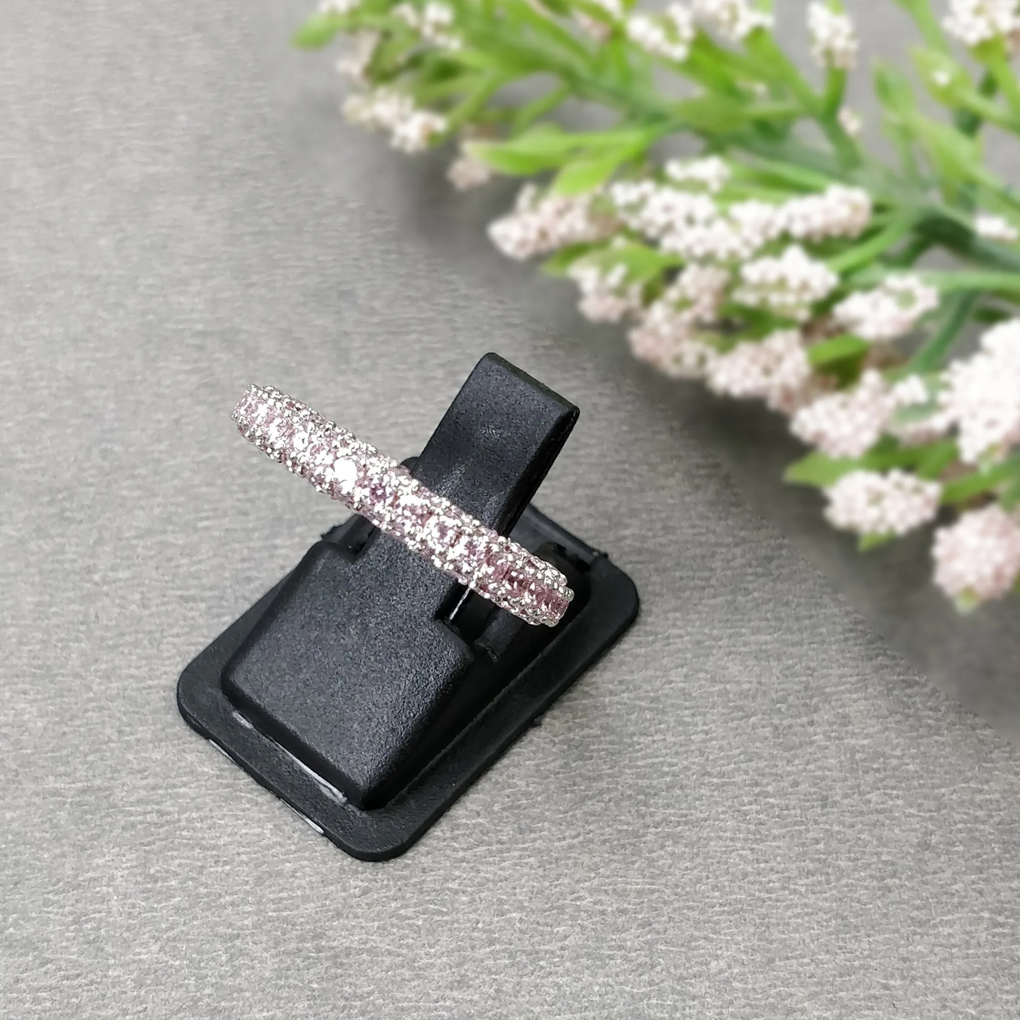 Classic Women Rings Full AAA Cubic Zircon White Pink Cubic Zirconia Crystal Channel Setting Fashion Ring Female Jewelry Gift