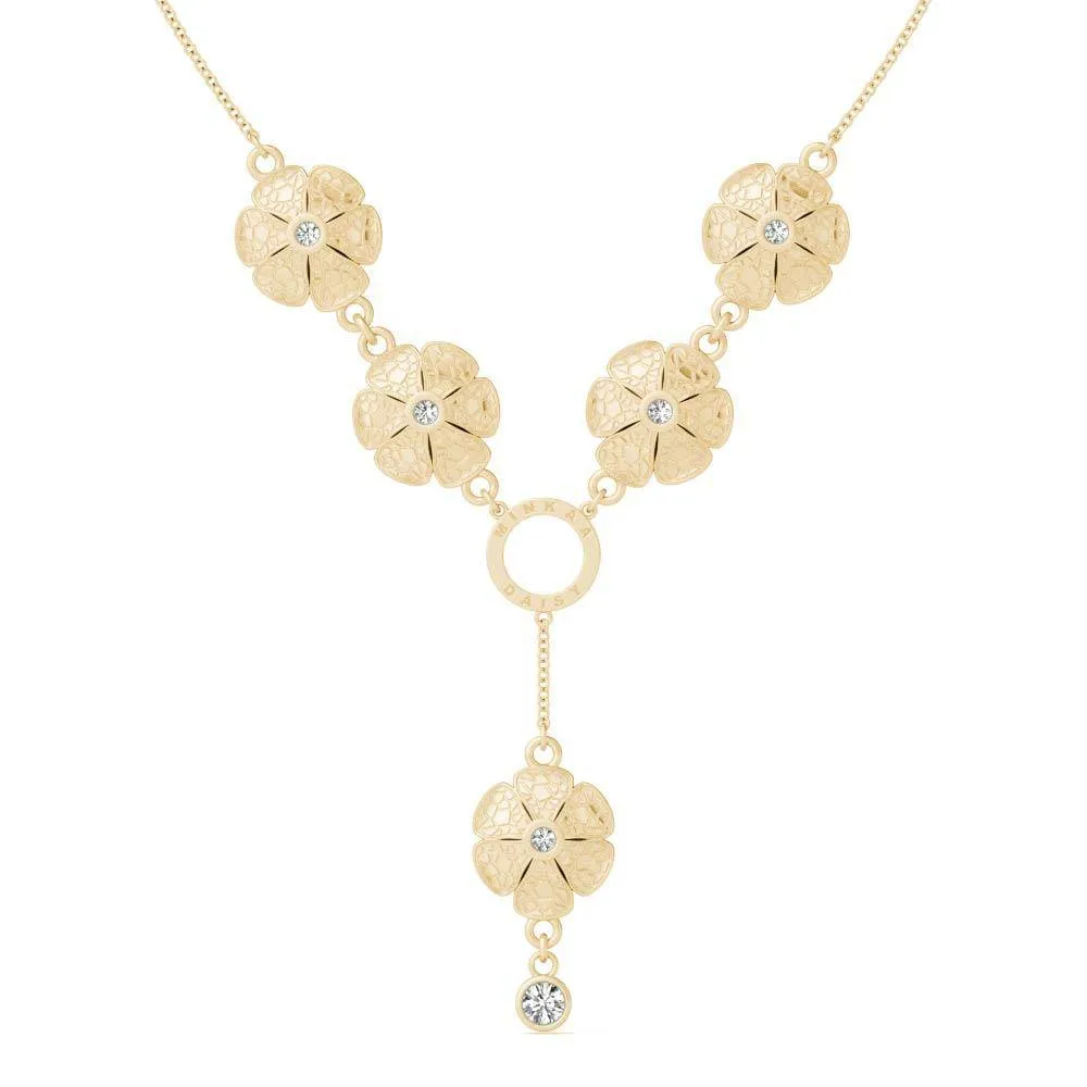 Collette Vine Crackle Daisy Necklace