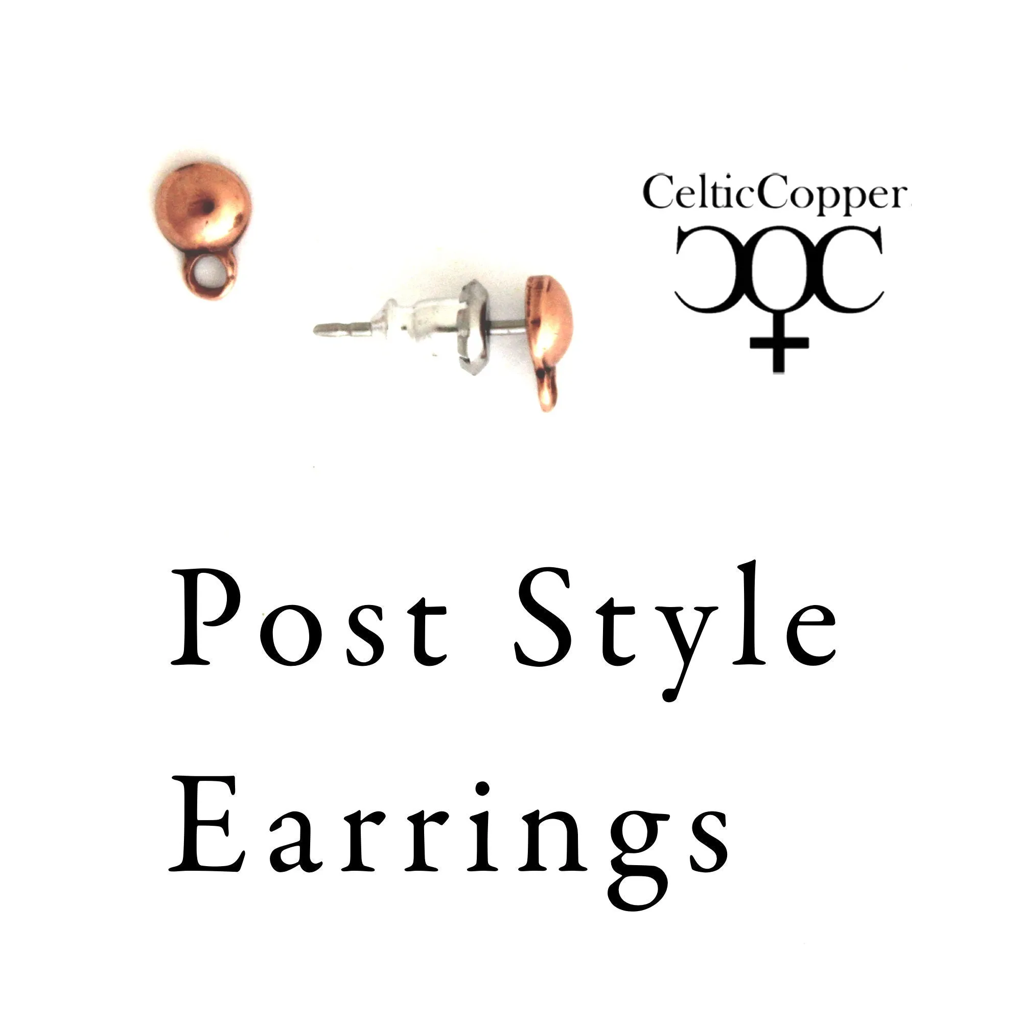 Copper Bauble Drop Earrings EC9M Solid Copper 9mm Round Ornate Bead Earrings