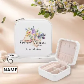 Custom Name Flowers For Mom Jewelry Storage Box Jewelry Decorative Trinket Case Jewelry Organizer Mother's Day Gift