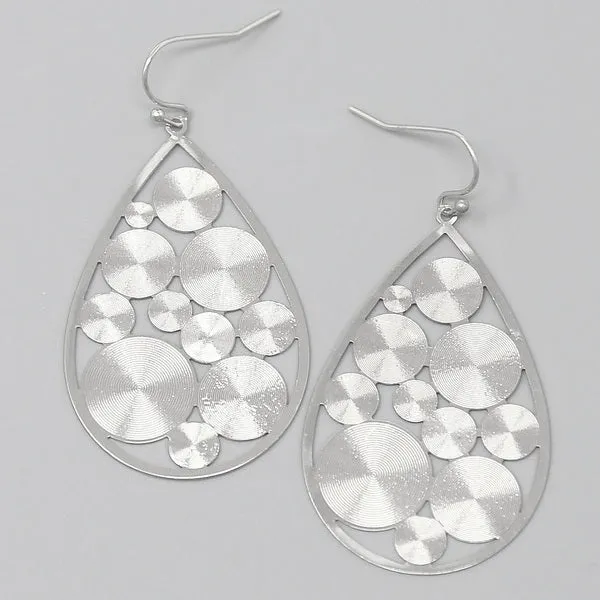 Cutout Disc Filigree Drop Earrings