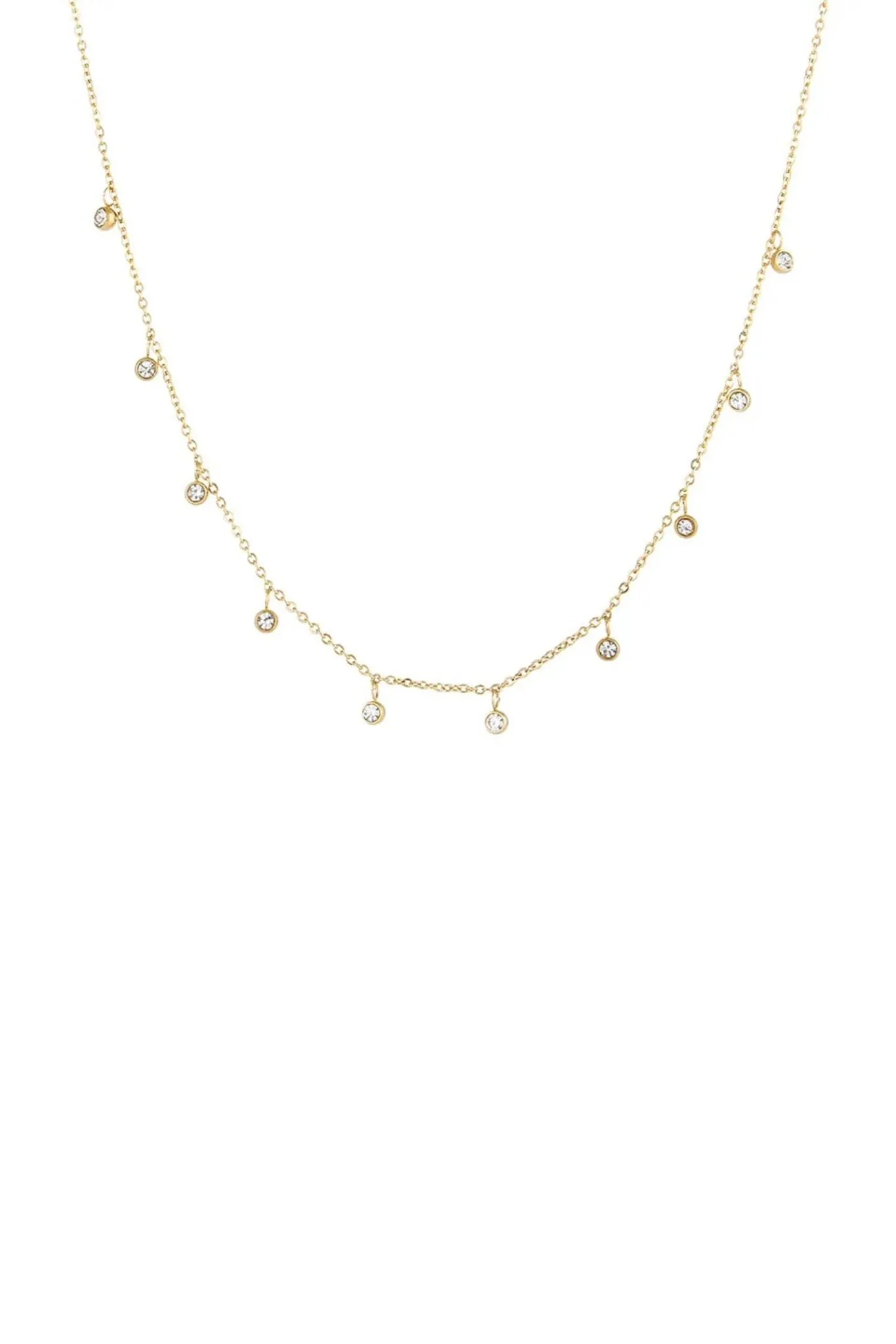 Dalia Bezel Station Necklace