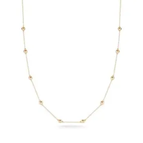 Dana Rebecca Designs Poppy Rae Pebble Station Necklace - Yellow Gold