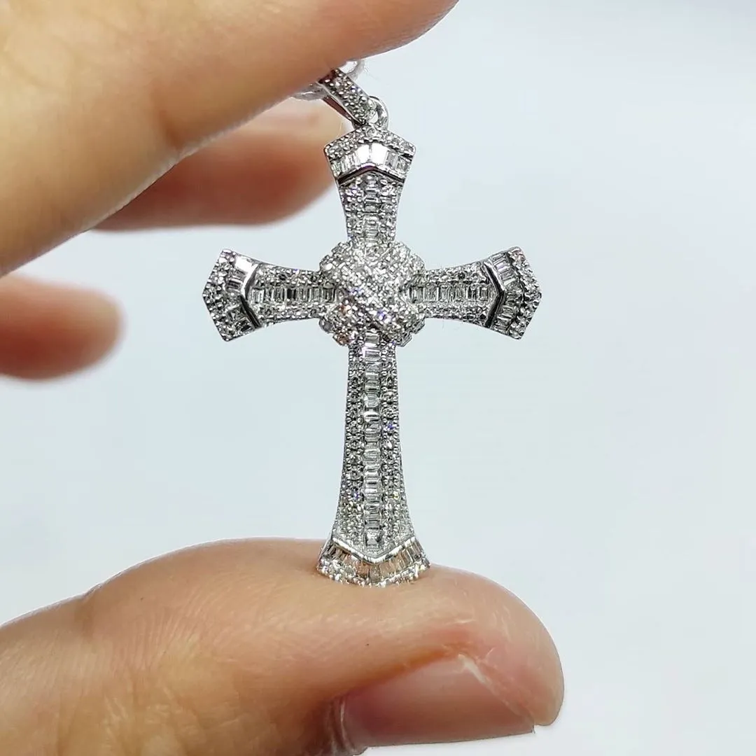 Diamond Cross Pendant .46ctw 14K White Gold