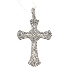 Diamond Cross Pendant .46ctw 14K White Gold