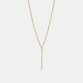 Diamond Pear and Oval Lariat Necklace