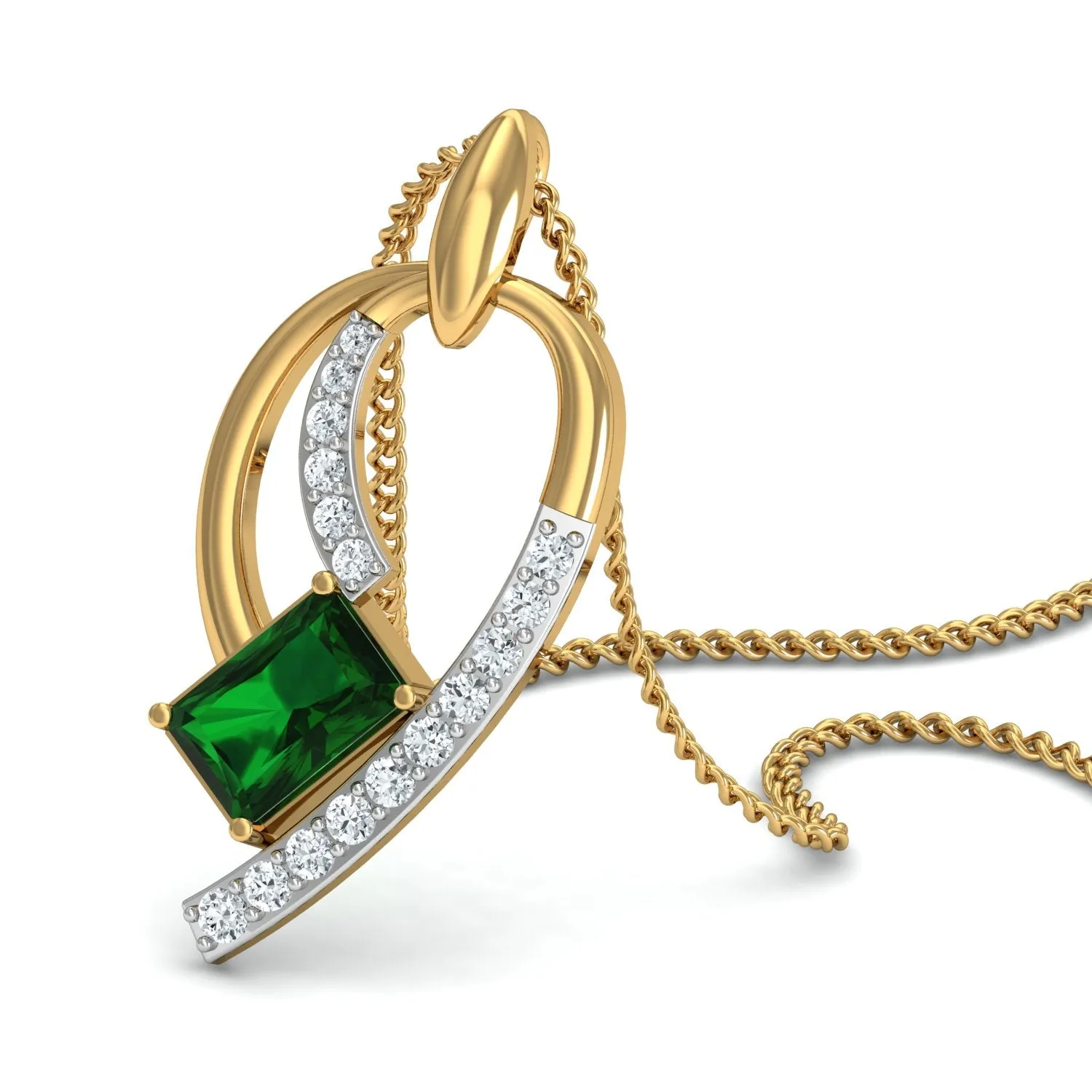 Diva Emerald Pendant (Gold Plated 925 Sterling Silver)