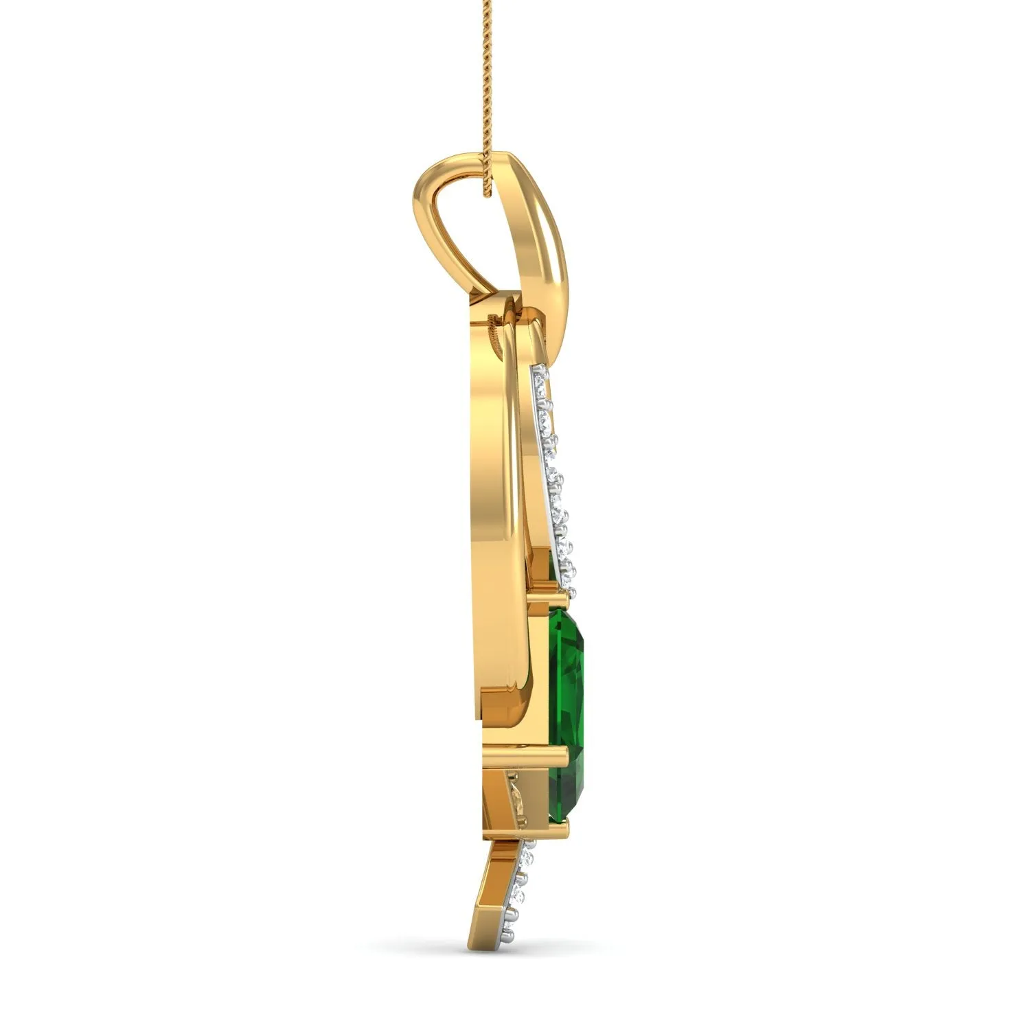 Diva Emerald Pendant (Gold Plated 925 Sterling Silver)