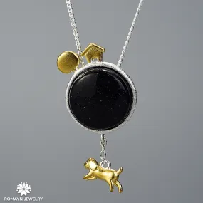 Dog around the Earth Necklace