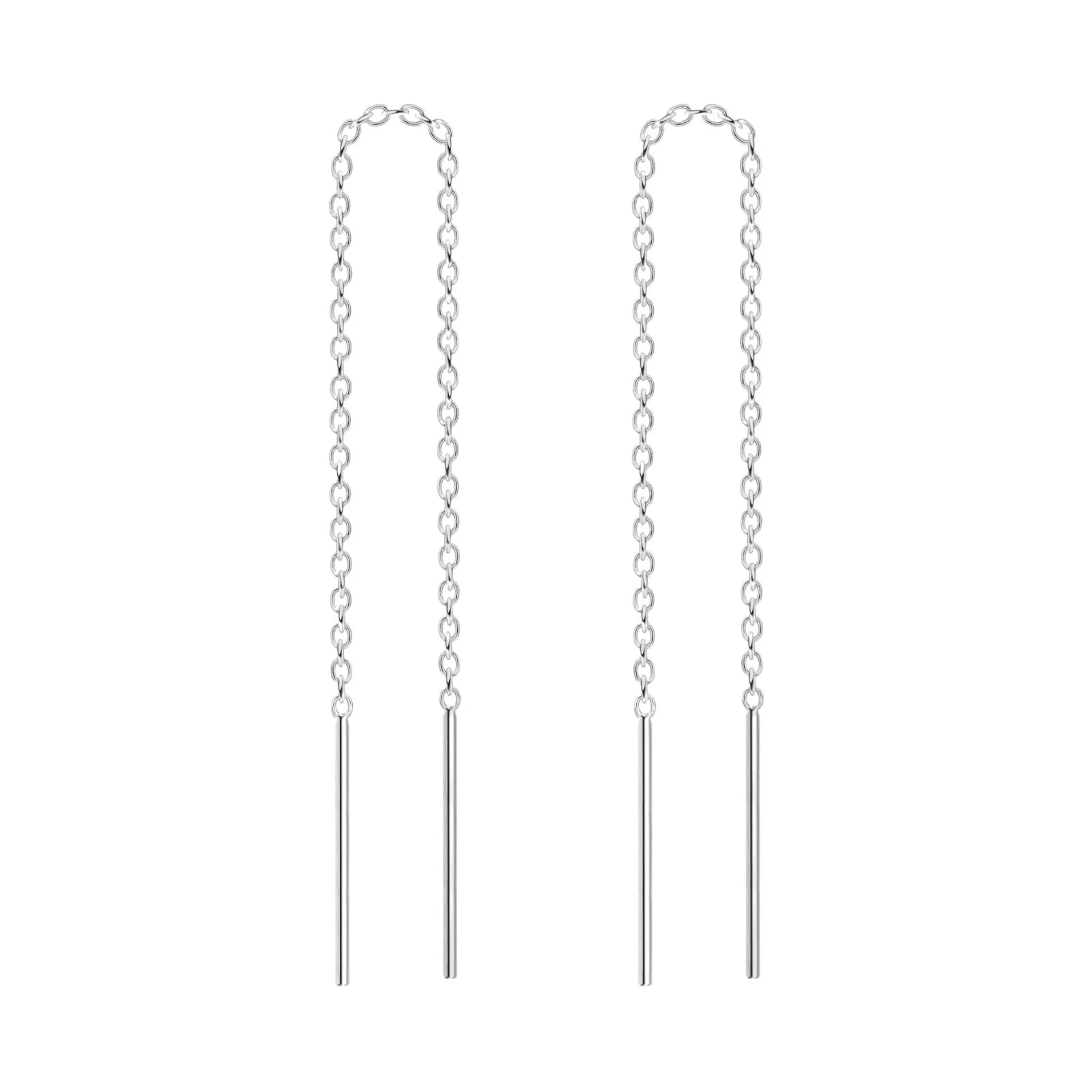 Double Bar Threader Chain Earrings