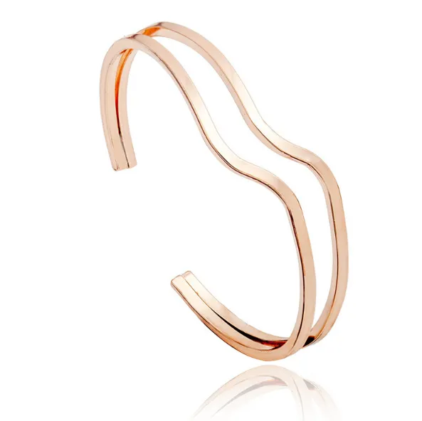 Double Wave Open Cuff Bracelet - LAST CALL/FINAL SALE