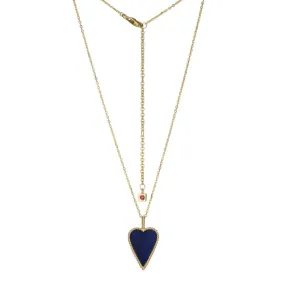 Elle Long Love Lapis Heart Pendant Necklace