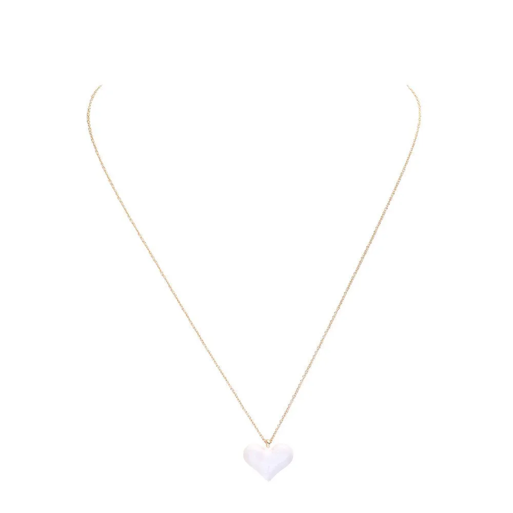 Enamel Heart Pendant Necklace