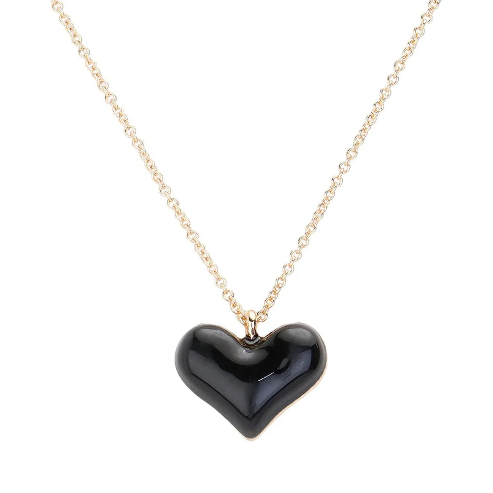 Enamel Heart Pendant Necklace