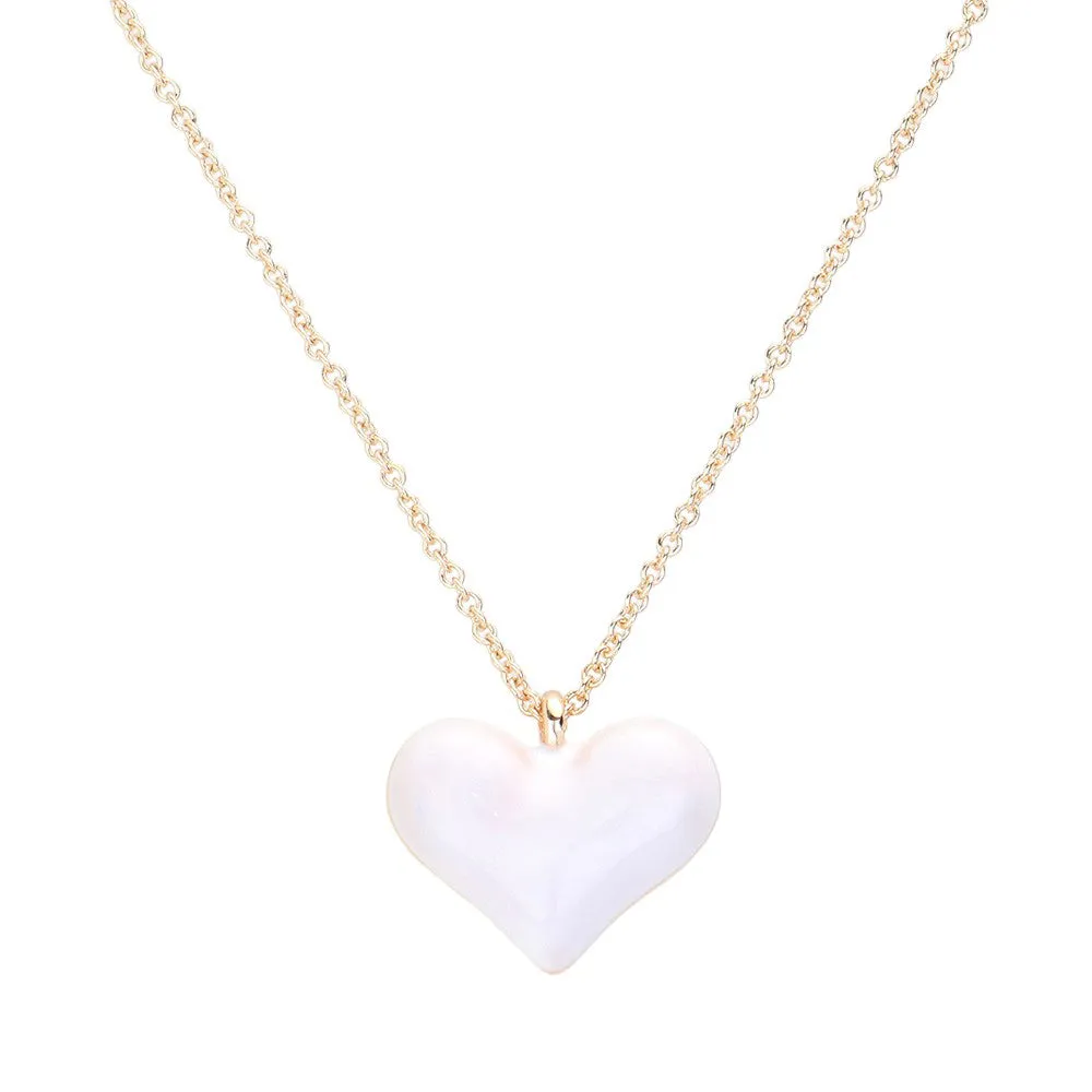 Enamel Heart Pendant Necklace