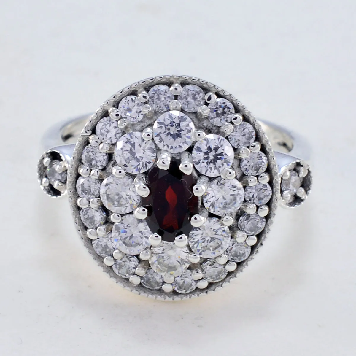 Fascinating Gem Garnet Sterling Silver Rings Fingerprint Jewelry