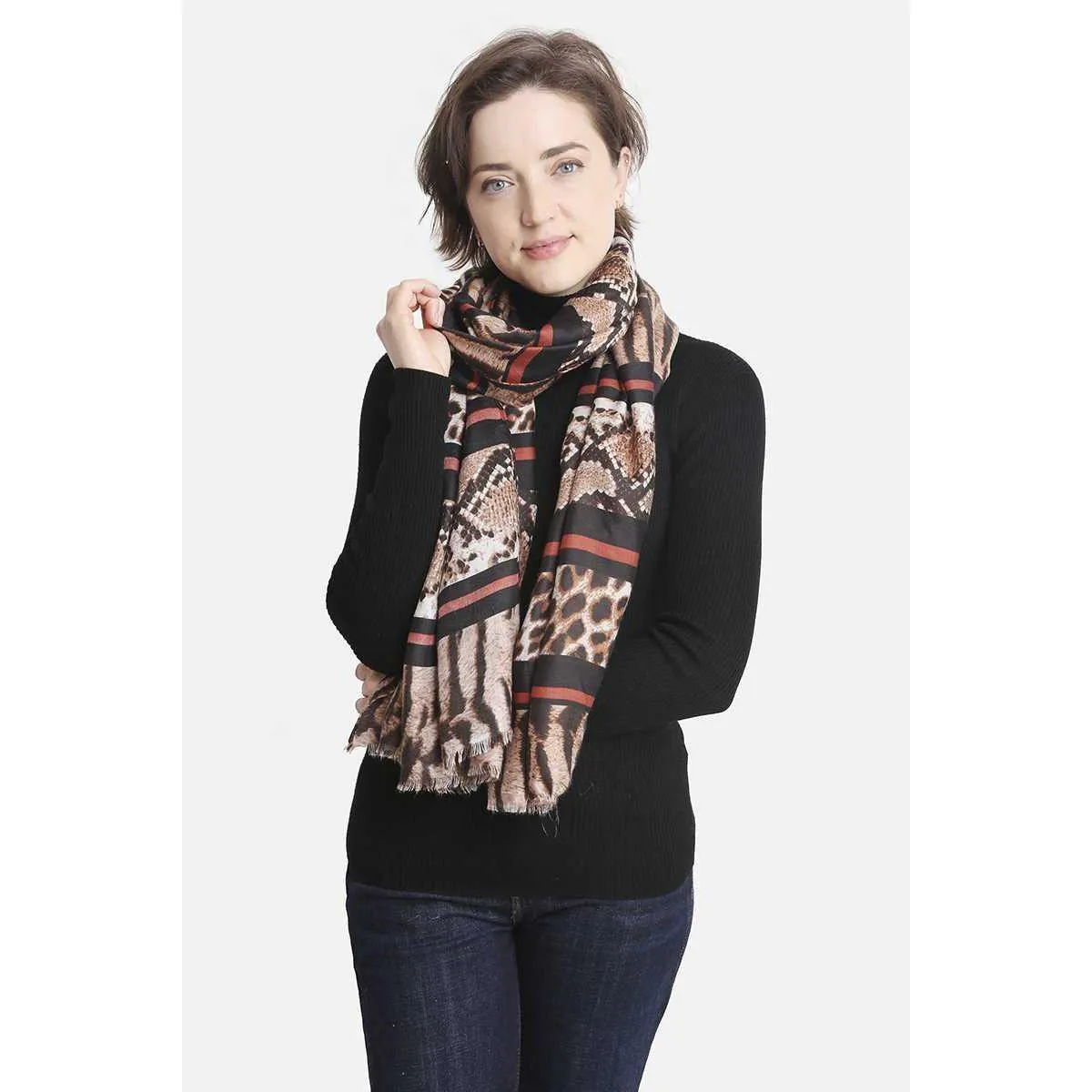 Fashion Animal Print Skinny Scarf