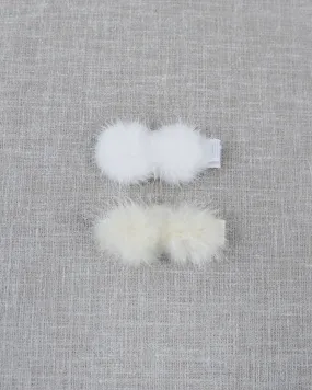 Faux Fur Puff Hair Clip