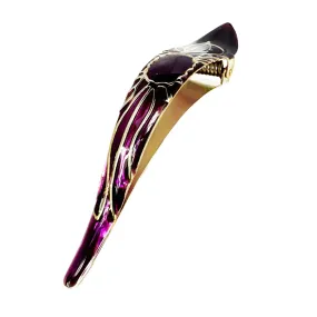 Ficcare Maximas Hair Clip In Lotus Silky and Jewel Dark Amethyst And Gold