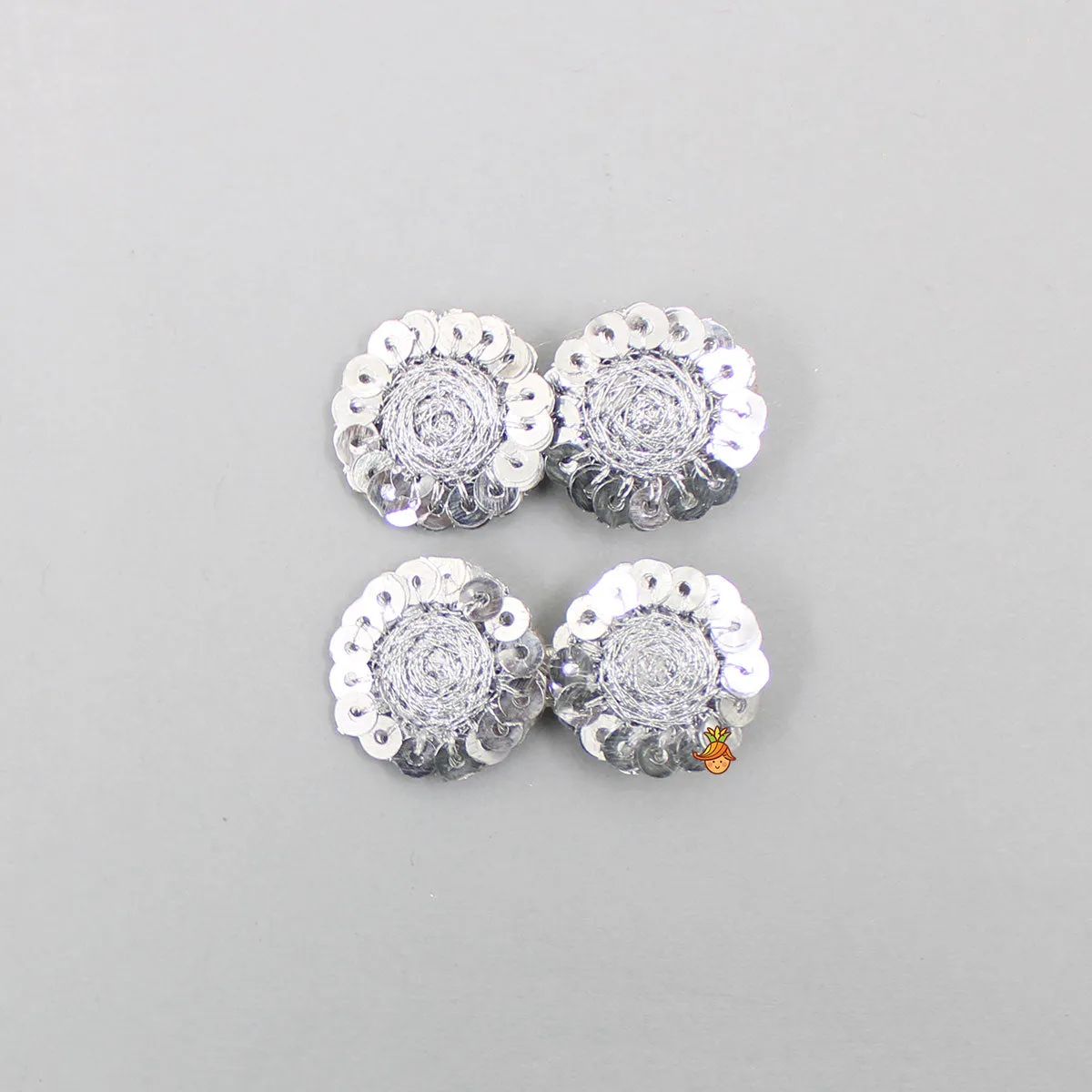 Floral Sequins Hair Clip - Set Of 3