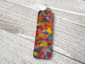 Fused Glass Pendant~ Confetti