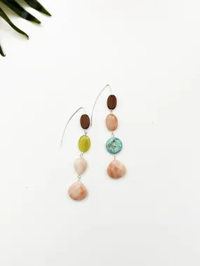 fuzzy peach - goddess earrings - peach mix II