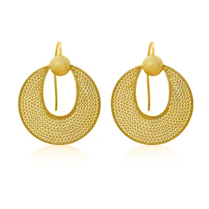 GENEVIVE GOLD MEDIUM EARRINGS FILIGREE