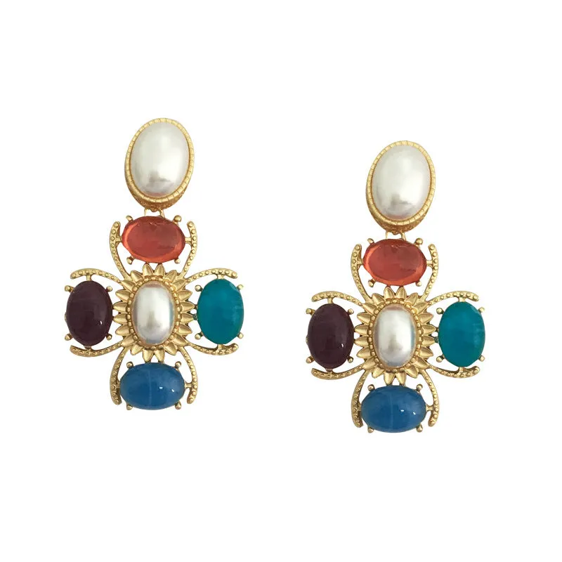 Geometry Pearl Statement Earrings