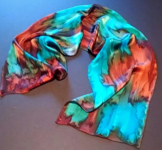 Glenwood Hand Painted silk scarf