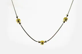 Gold-Dipped & Sterling Silver Station Bead Necklace