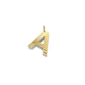 Gold Fluted Letter Pendant