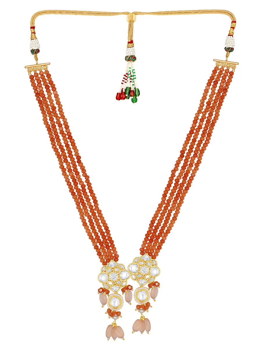 Gold Plated Kundan Necklace with Agate