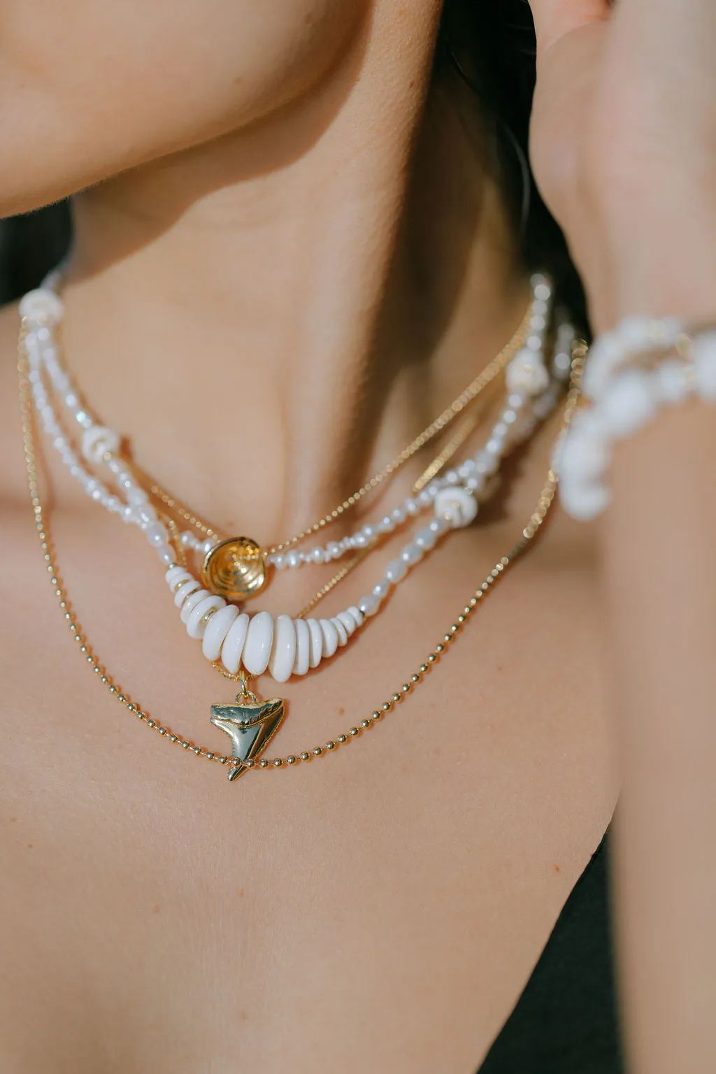 Gold Puka Shell Charm Necklace - Aukai