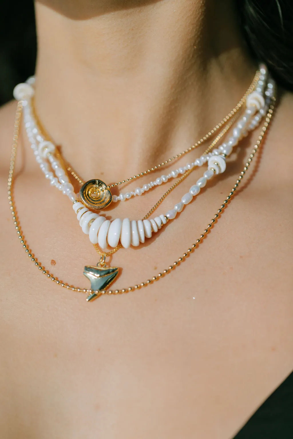 Gold Puka Shell Charm Necklace - Aukai