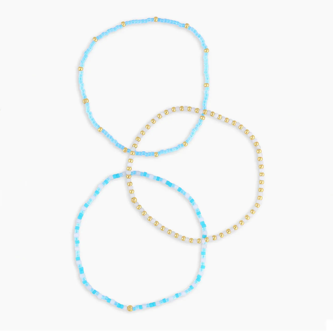 Gorjana Poppy Gem Bracelet Set (Blue Lace Agate)