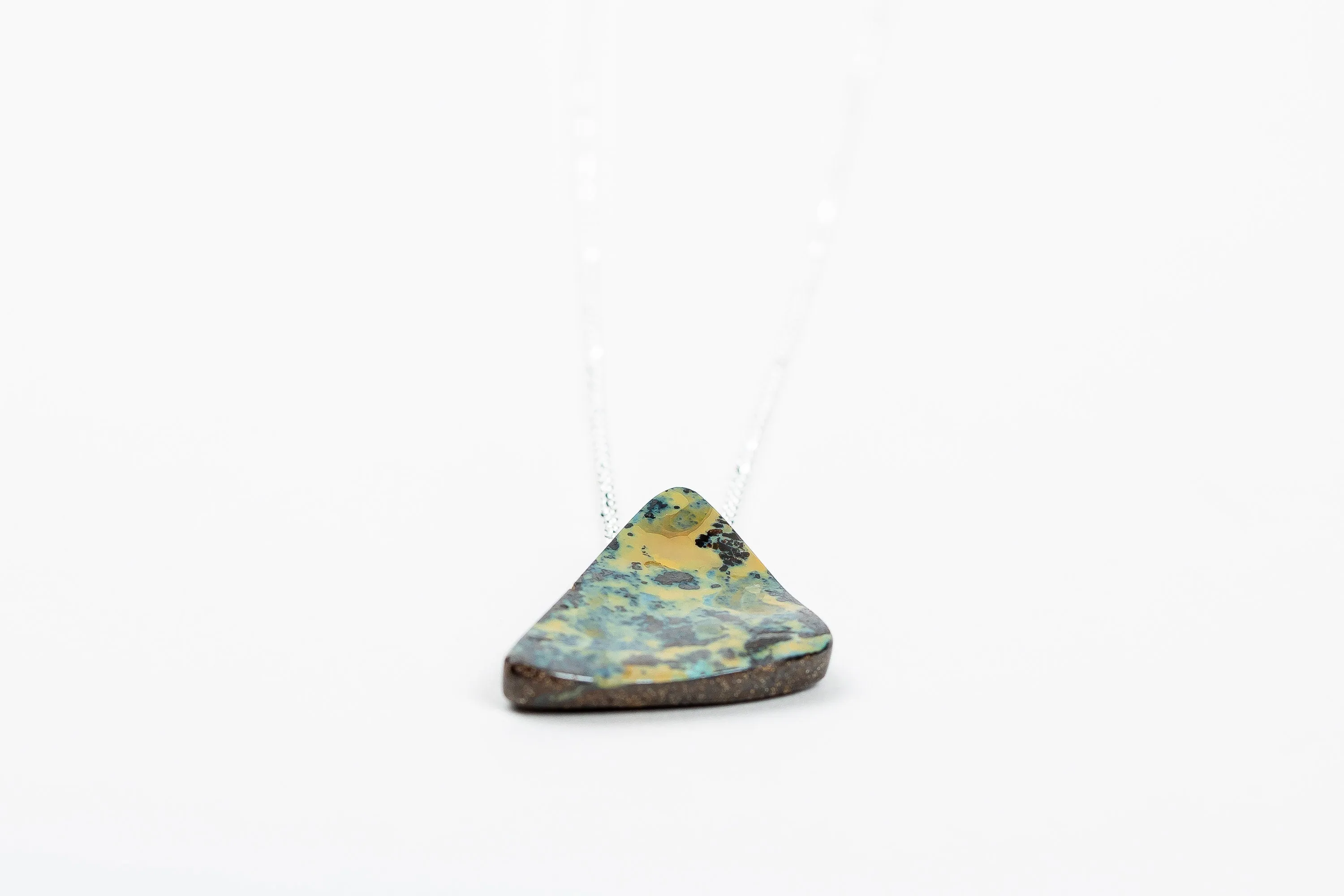 Green And Yellow Boulder Opal Necklace