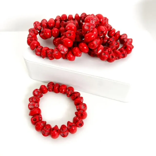 Hespera Exclusive Red Agate LUX Skull Bracelet