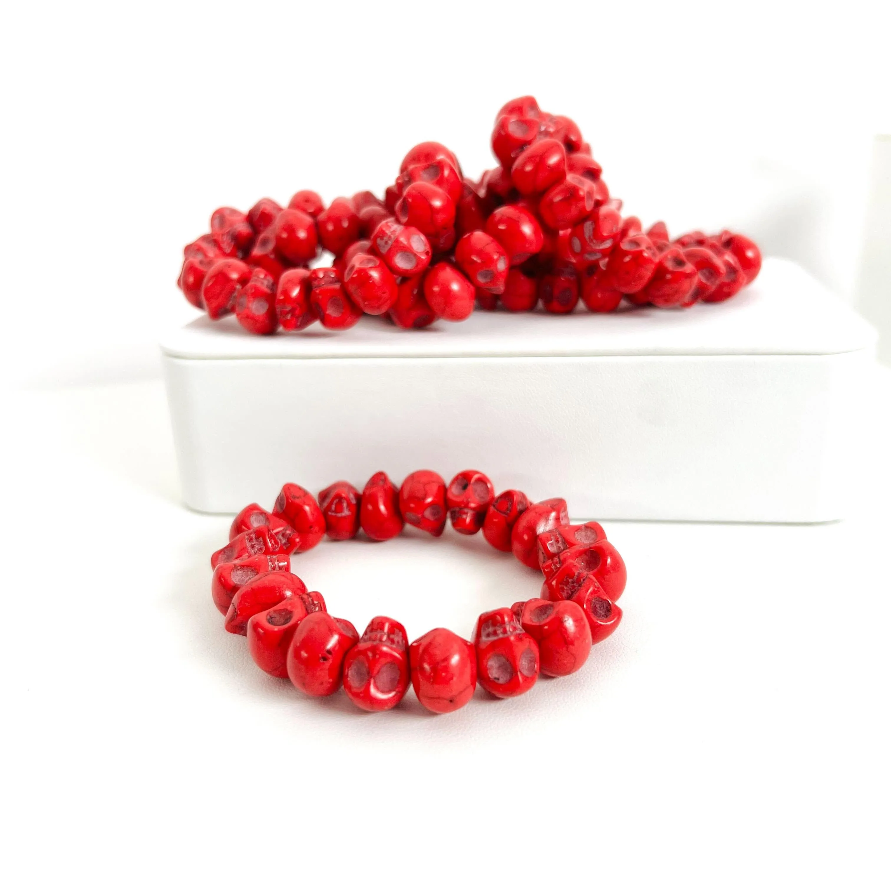 Hespera Exclusive Red Agate LUX Skull Bracelet