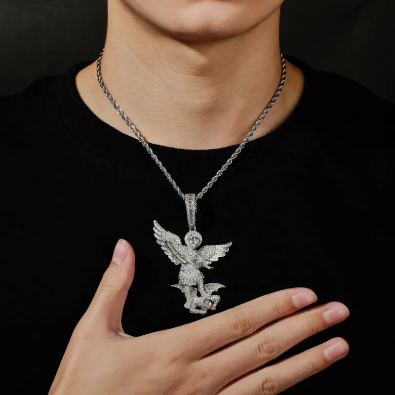 Hip Hop Zircon Angel of Justice Pendant