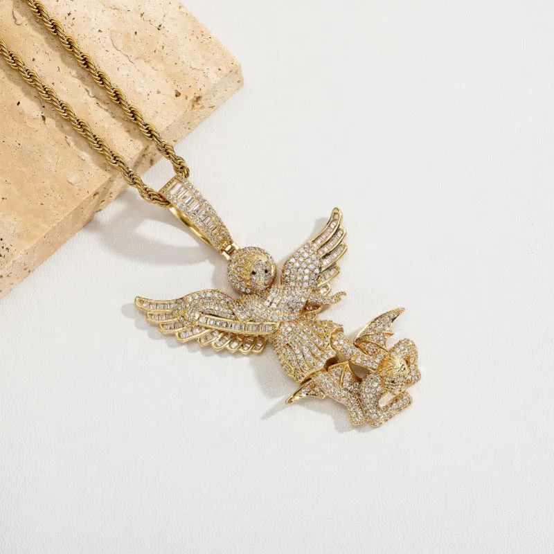 Hip Hop Zircon Angel of Justice Pendant