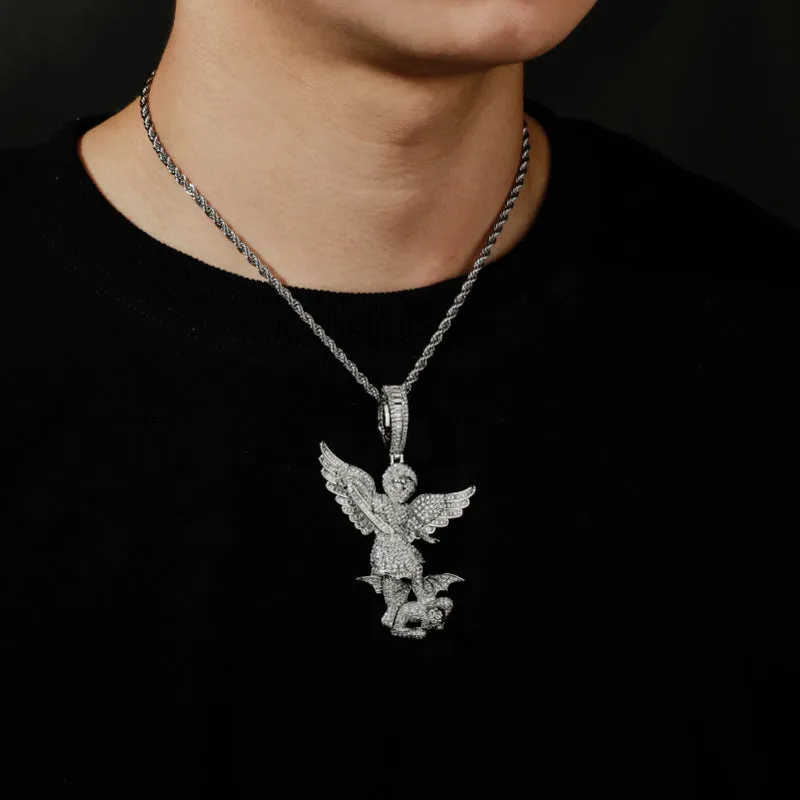 Hip Hop Zircon Angel of Justice Pendant