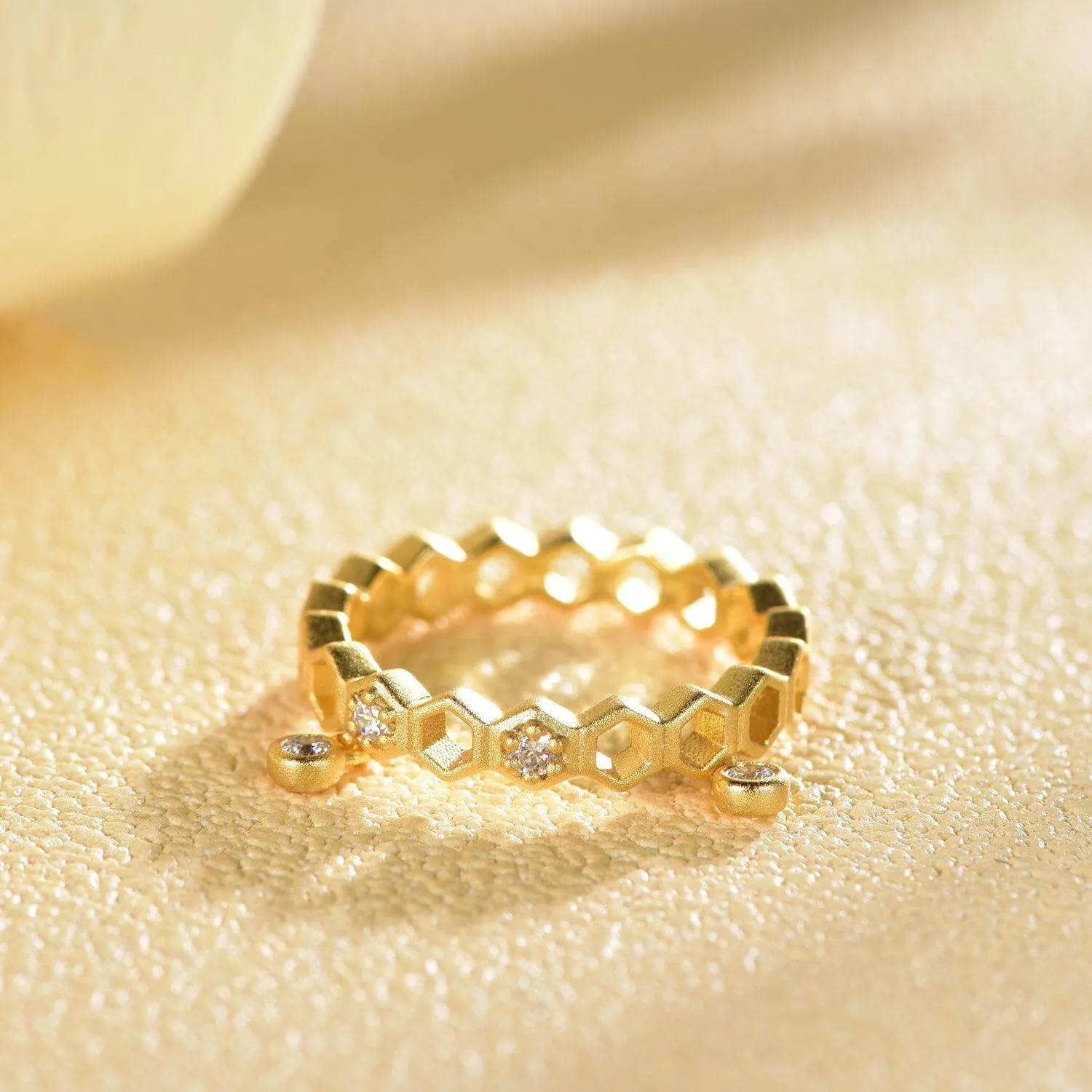 Honeycomb With Dripping Honey Ring Life With MaK’s Honeycomb Bee Kind Jewelry Collection