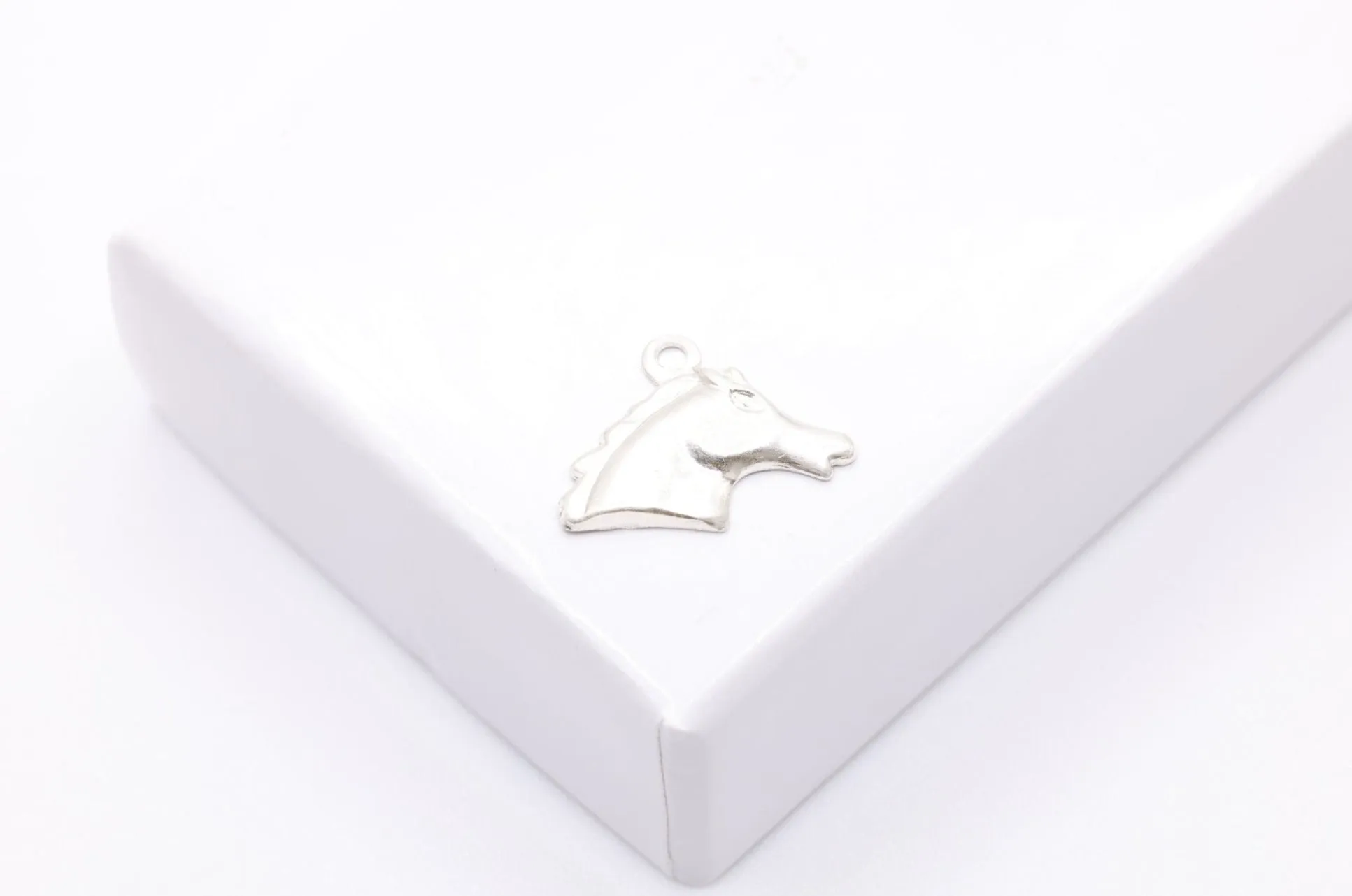 Horse Head Charm, Sterling Silver, Jewelry Making Charm