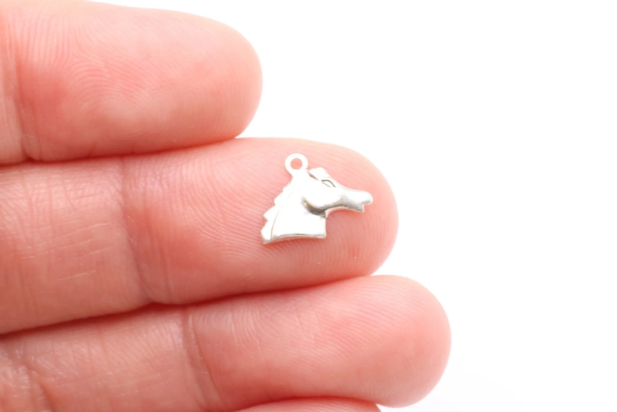 Horse Head Charm, Sterling Silver, Jewelry Making Charm