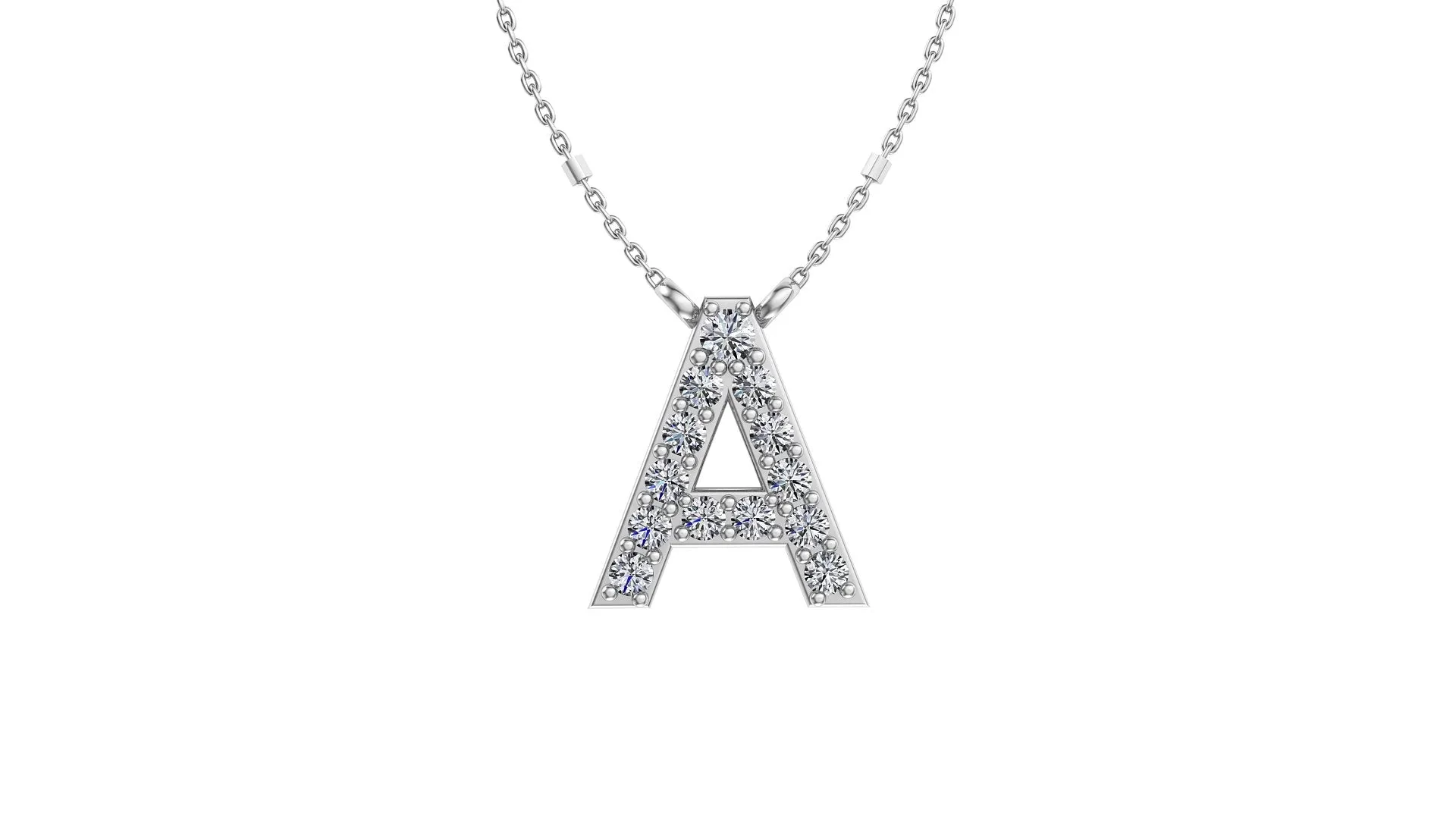 Initial A Diamond Pendant 14K Gold DIP001