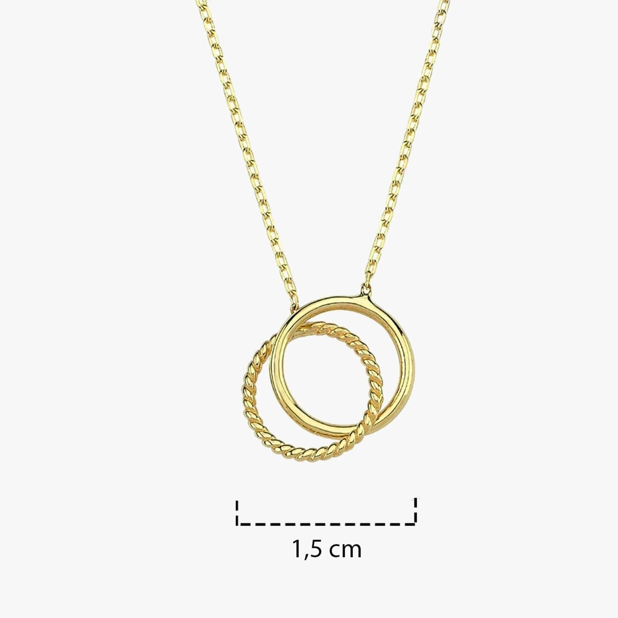 Interlocking Circle Necklace | 14K Solid Gold