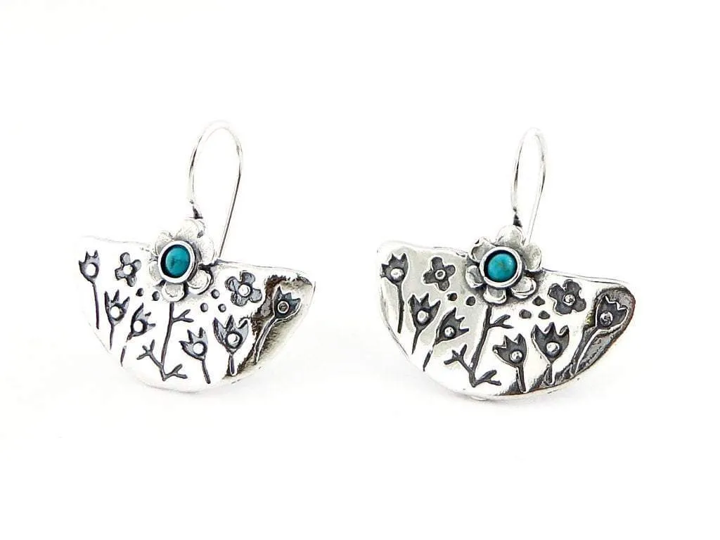 Israeli silver earrings for women with gemstones